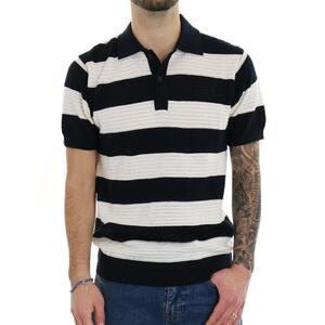 POLO A RIGHE BLU